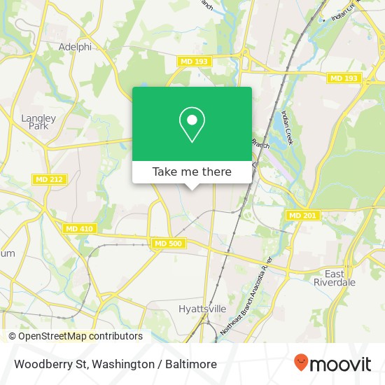 Mapa de Woodberry St, University Park (PRINCE GEORGES METRO CTR), MD 20782