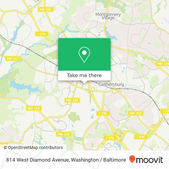 Mapa de 814 West Diamond Avenue, 814 W Diamond Ave, Gaithersburg, MD 20878, USA