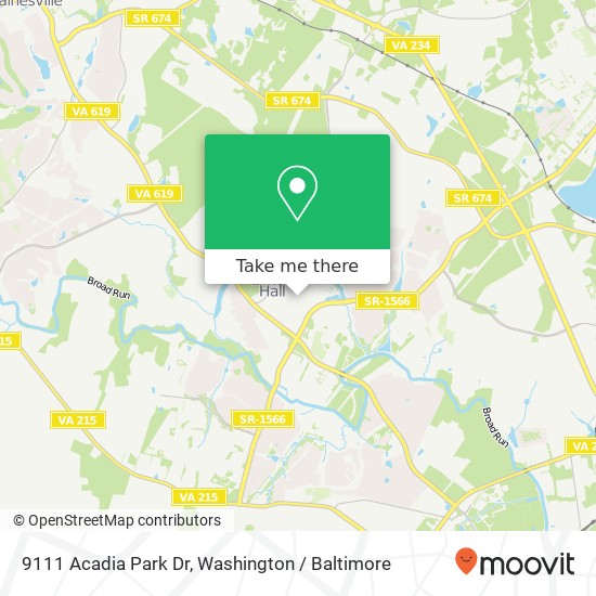 Mapa de 9111 Acadia Park Dr, Bristow, VA 20136