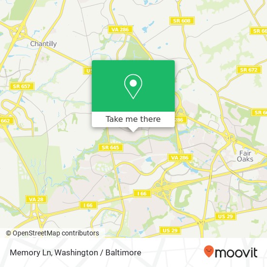 Mapa de Memory Ln, Fairfax, VA 22033