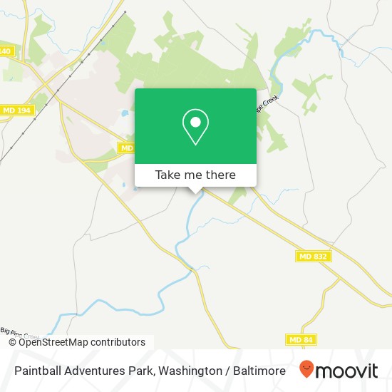 Paintball Adventures Park, 3939 Old Taneytown Rd map