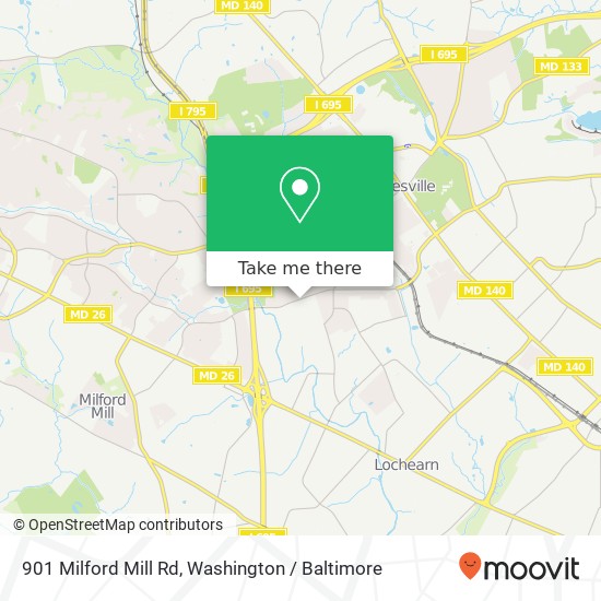 Mapa de 901 Milford Mill Rd, Pikesville, MD 21208