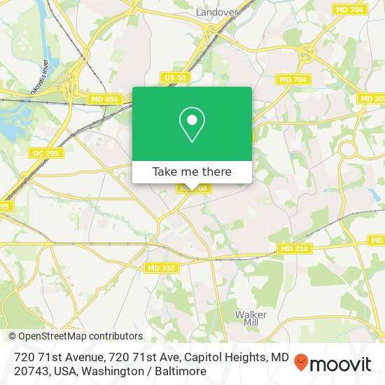 Mapa de 720 71st Avenue, 720 71st Ave, Capitol Heights, MD 20743, USA