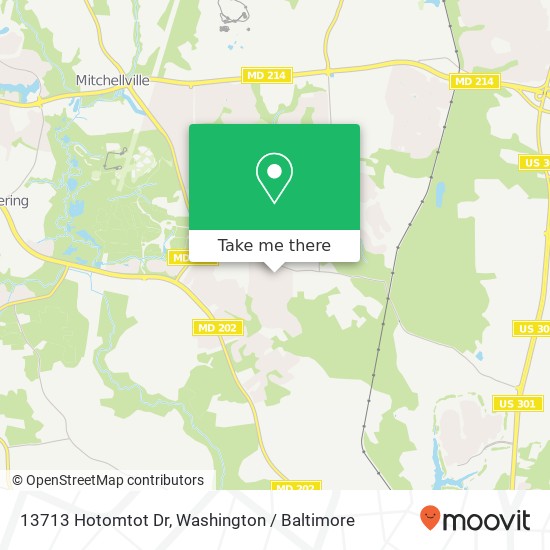 Mapa de 13713 Hotomtot Dr, Upper Marlboro, MD 20774