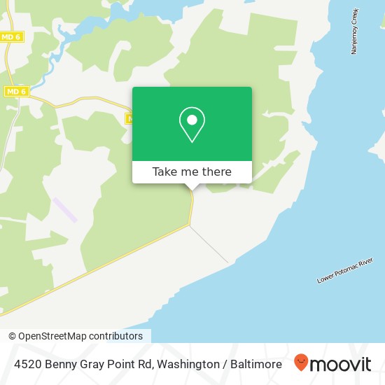 Mapa de 4520 Benny Gray Point Rd, Nanjemoy, MD 20662