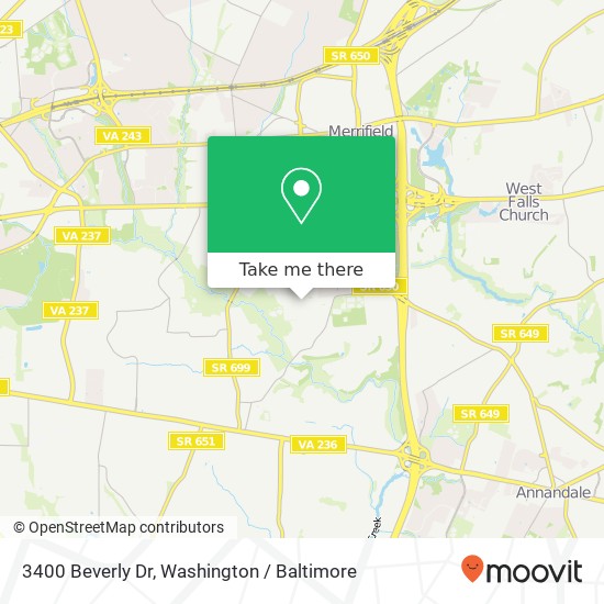 Mapa de 3400 Beverly Dr, Annandale, VA 22003