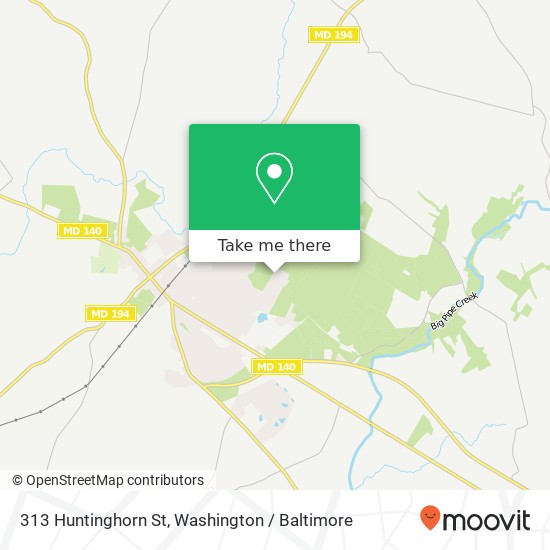 Mapa de 313 Huntinghorn St, Taneytown, MD 21787