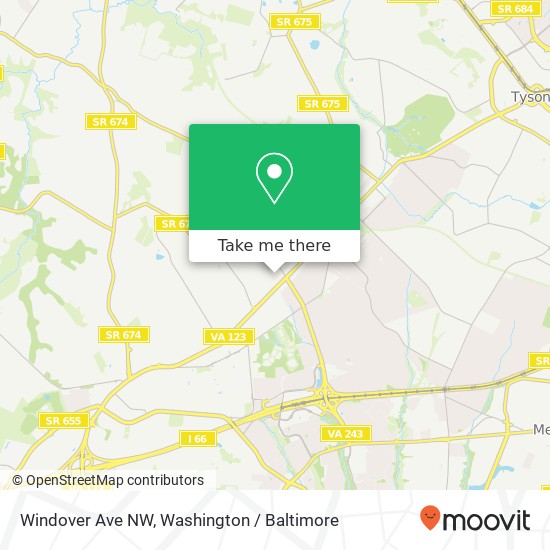 Mapa de Windover Ave NW, Vienna, VA 22180