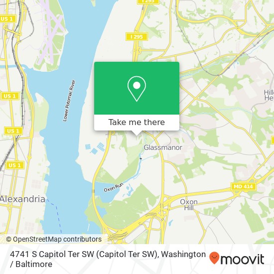 Mapa de 4741 S Capitol Ter SW (Capitol Ter SW), Washington, DC 20032