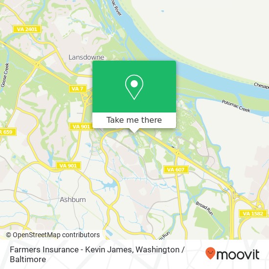 Farmers Insurance - Kevin James, 44355 Premier Plz map