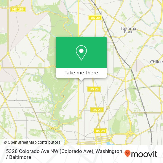 Mapa de 5328 Colorado Ave NW (Colorado Ave), Washington, DC 20011