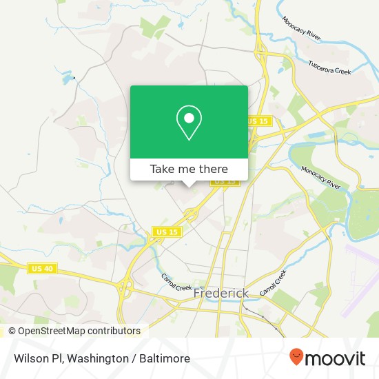 Mapa de Wilson Pl, Frederick, MD 21702
