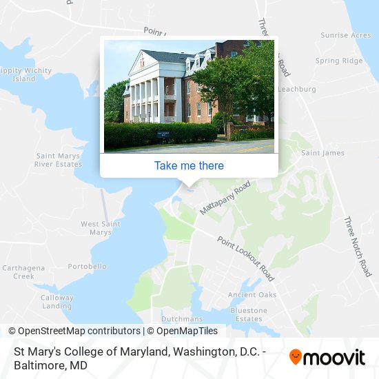 St Mary's College of Maryland map