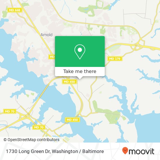 Mapa de 1730 Long Green Dr, Annapolis, MD 21409