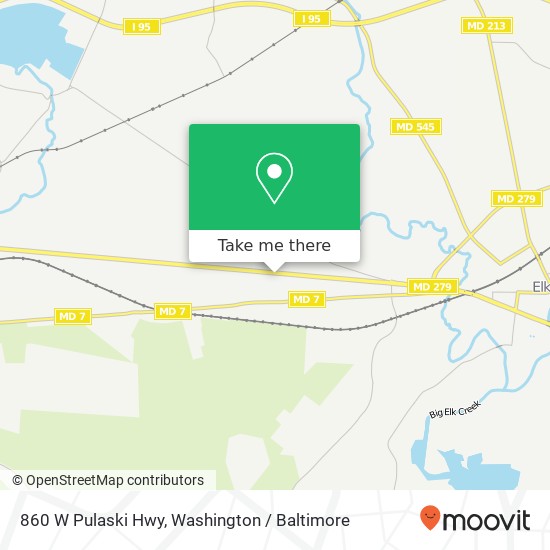 Mapa de 860 W Pulaski Hwy, Elkton, MD 21921