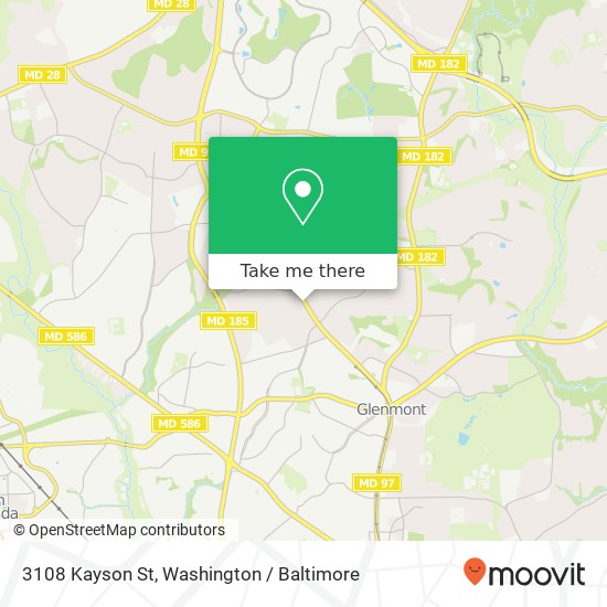 Mapa de 3108 Kayson St, Silver Spring, MD 20906