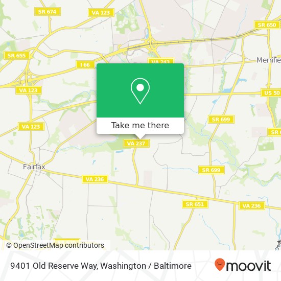 9401 Old Reserve Way, Fairfax, VA 22031 map