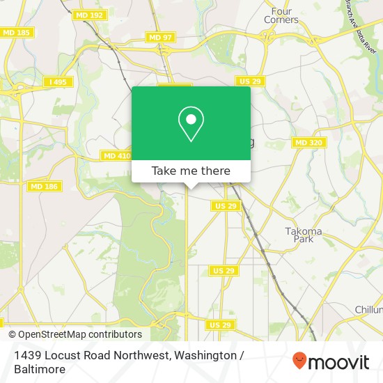 Mapa de 1439 Locust Road Northwest, 1439 Locust Rd NW, Washington, DC 20012, USA