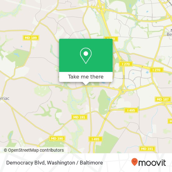 Democracy Blvd, Potomac, MD 20854 map