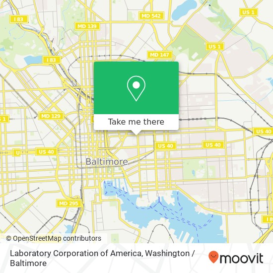 Laboratory Corporation of America, 1235 E Monument St map