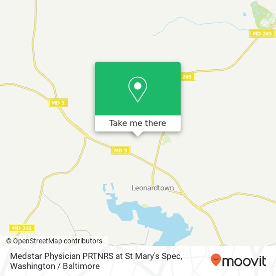 Mapa de Medstar Physician PRTNRS at St Mary's Spec, 23140 Moakley St