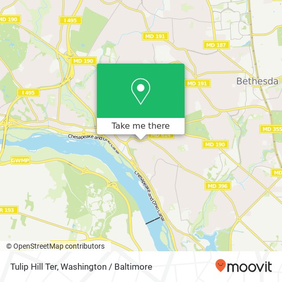 Mapa de Tulip Hill Ter, Bethesda, MD 20817