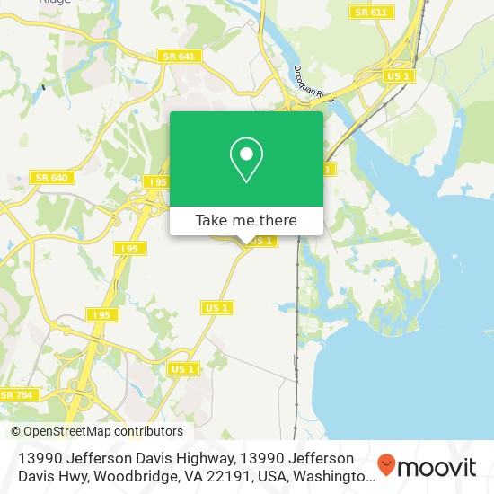 Mapa de 13990 Jefferson Davis Highway, 13990 Jefferson Davis Hwy, Woodbridge, VA 22191, USA