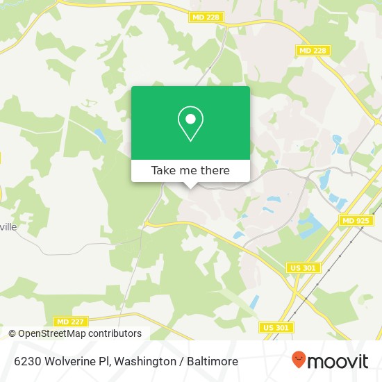 Mapa de 6230 Wolverine Pl, Waldorf, MD 20603