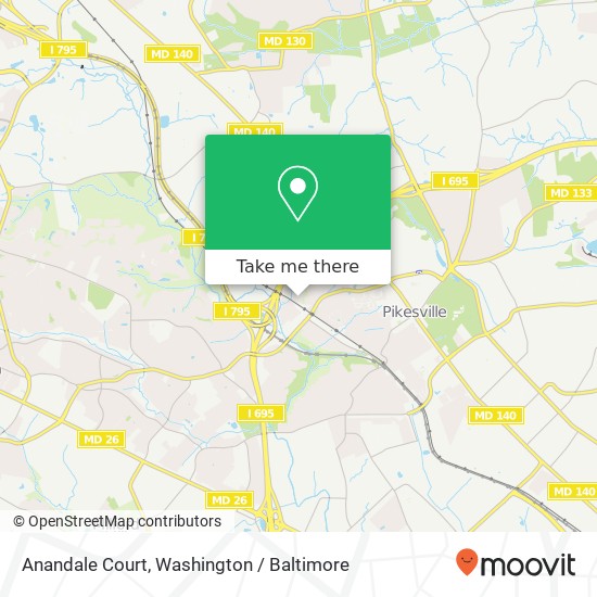 Mapa de Anandale Court, Anandale Ct, Pikesville, MD 21208, USA