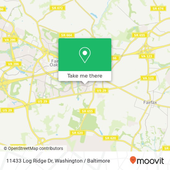 11433 Log Ridge Dr, Fairfax, VA 22030 map