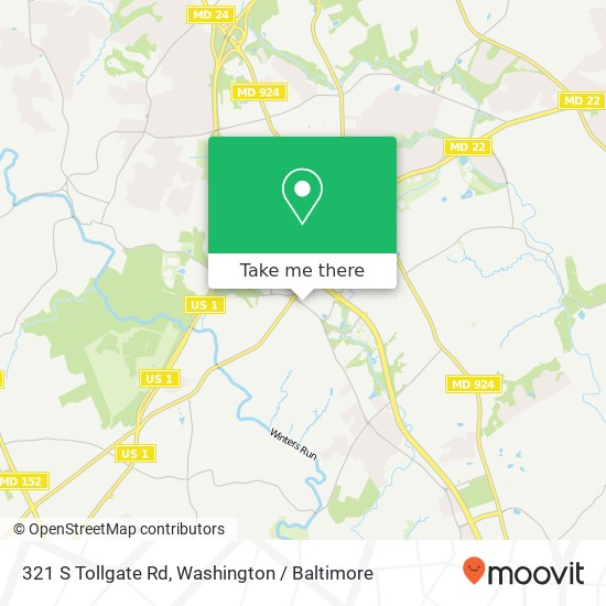 Mapa de 321 S Tollgate Rd, Bel Air, MD 21014