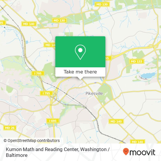 Mapa de Kumon Math and Reading Center, 1700 Reisterstown Rd