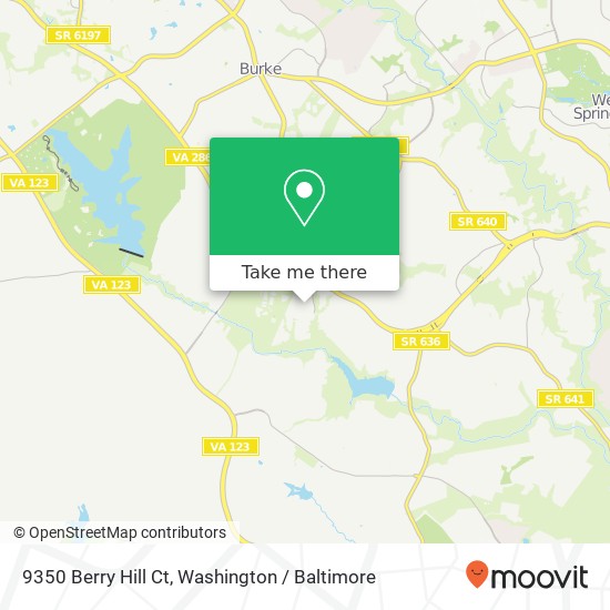 Mapa de 9350 Berry Hill Ct, Springfield, VA 22153