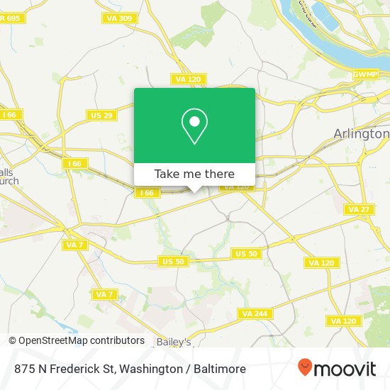 Mapa de 875 N Frederick St, Arlington, VA 22205