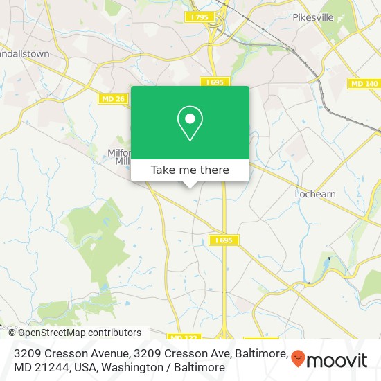 3209 Cresson Avenue, 3209 Cresson Ave, Baltimore, MD 21244, USA map