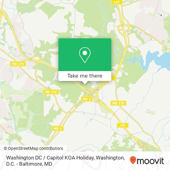 Mapa de Washington DC / Capitol KOA Holiday, Washington DC / Capitol KOA Holiday, 768 Cecil Ave N, Millersville, MD 21108, USA