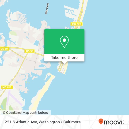 Mapa de 221 S Atlantic Ave, Ocean City, MD 21842