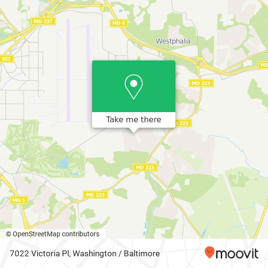 Mapa de 7022 Victoria Pl, Upper Marlboro, MD 20772