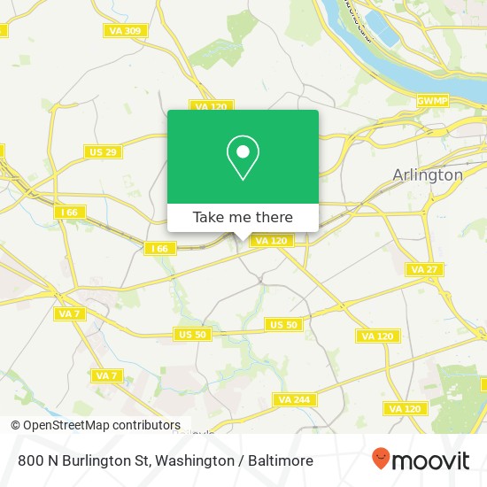 Mapa de 800 N Burlington St, Arlington, VA 22203