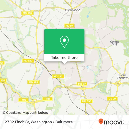 Mapa de 2702 Finch St, Silver Spring, MD 20902