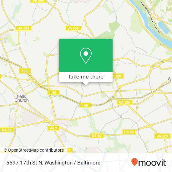 Mapa de 5597 17th St N, Arlington, VA 22205