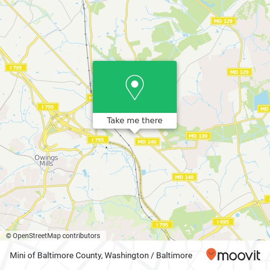 Mapa de Mini of Baltimore County, 9804 Reisterstown Rd