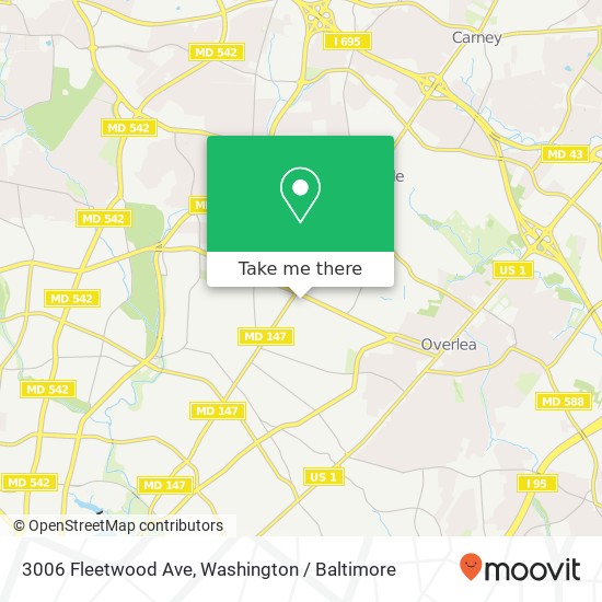 Mapa de 3006 Fleetwood Ave, Baltimore, MD 21214