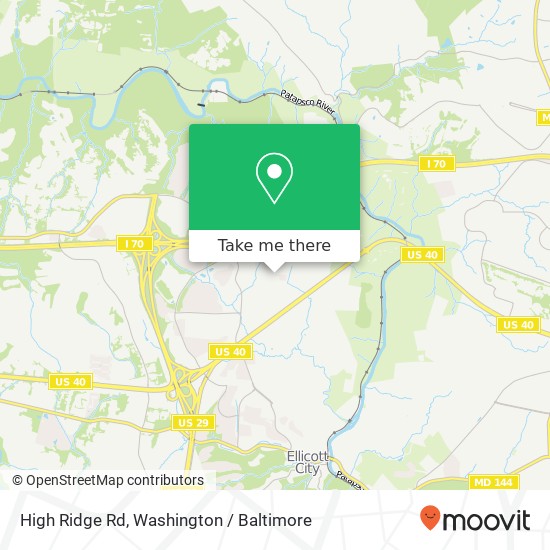 Mapa de High Ridge Rd, Ellicott City, MD 21043