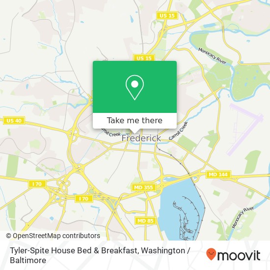 Tyler-Spite House Bed & Breakfast, 112 W Church St map