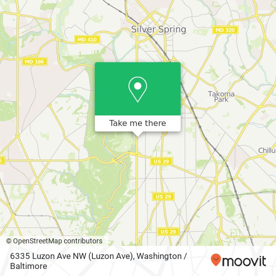 Mapa de 6335 Luzon Ave NW (Luzon Ave), Washington, DC 20011