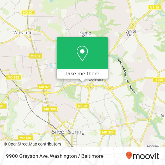 Mapa de 9900 Grayson Ave, Silver Spring, MD 20901