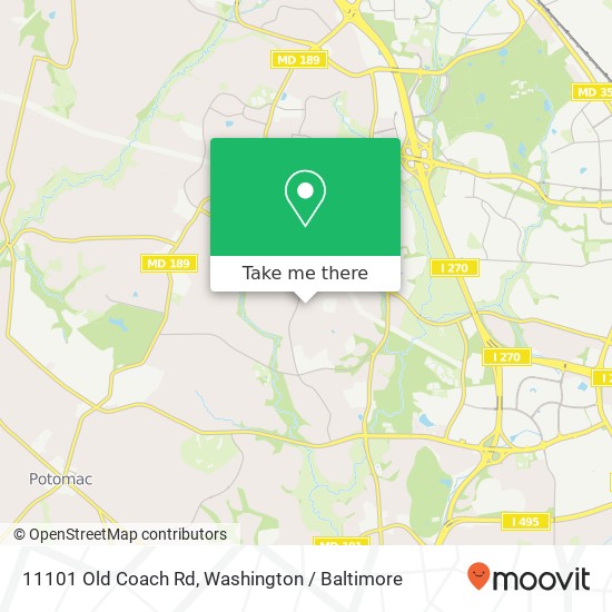 11101 Old Coach Rd, Potomac, MD 20854 map