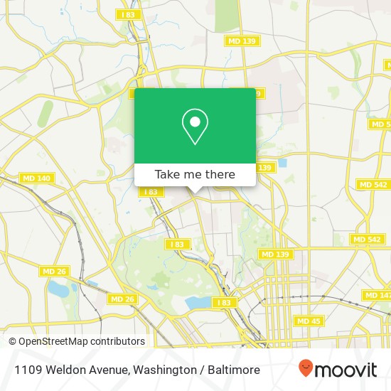 1109 Weldon Avenue, 1109 Weldon Ave, Baltimore, MD 21211, USA map