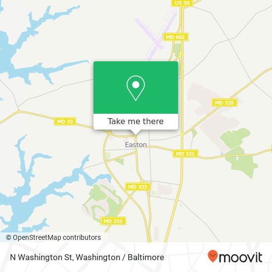 Mapa de N Washington St, Easton, MD 21601